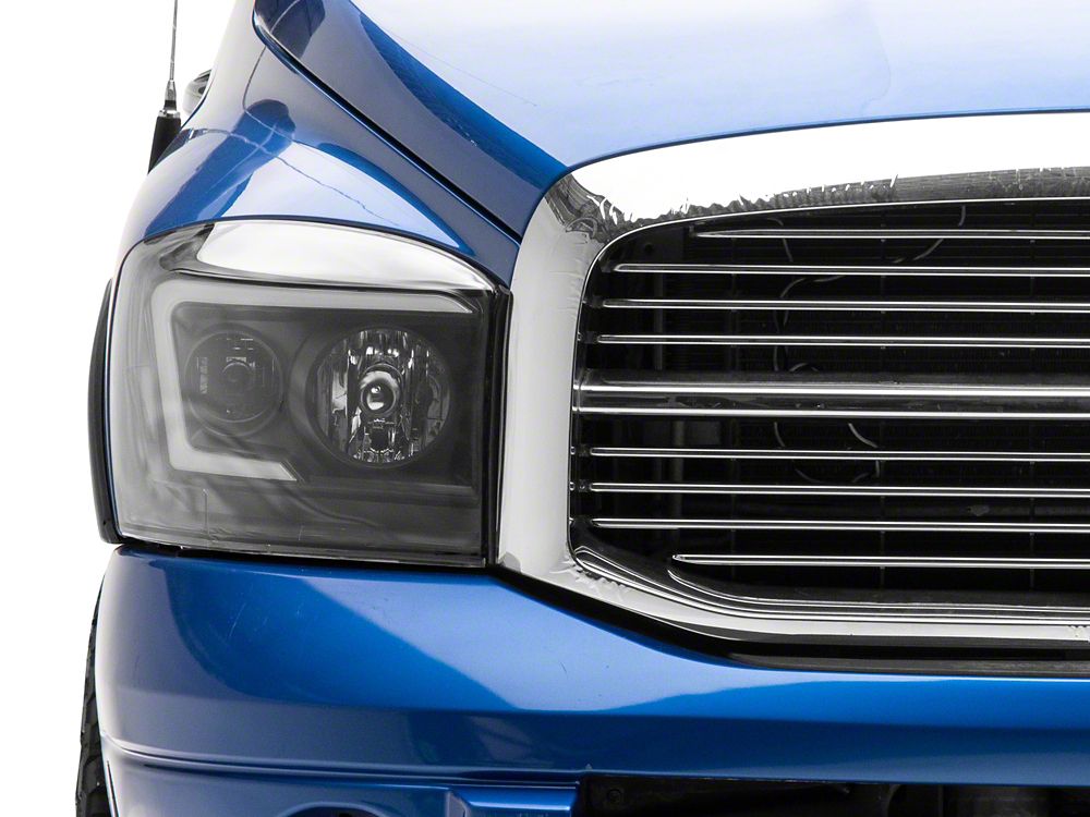 Raxiom Axial Series LED DRL Projector Headlights; Black Housing; Clear Lens (06-08 RAM 1500)