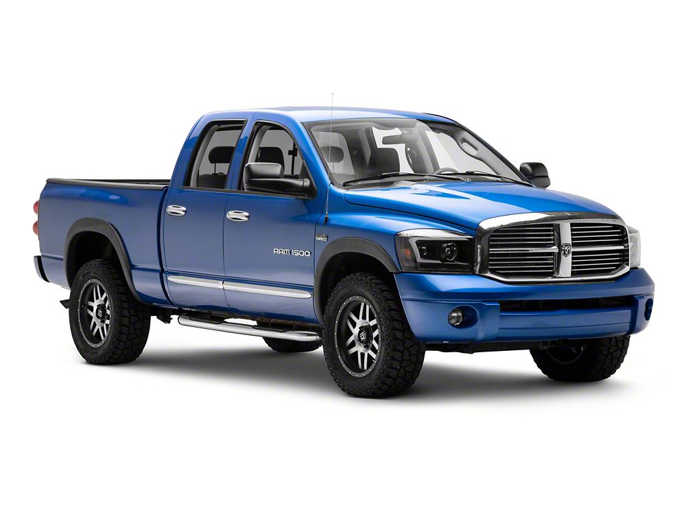 Raxiom Axial Series LED DRL Projector Headlights; Black Housing; Clear Lens (06-08 RAM 1500)