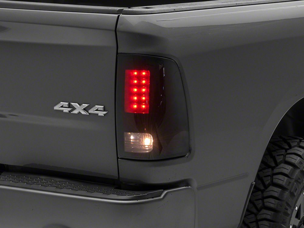 Raxiom Axial Series LED Tail Lights; Black Housing; Smoked Lens (09-18 RAM 1500 w/ Factory Halogen Tail Lights)