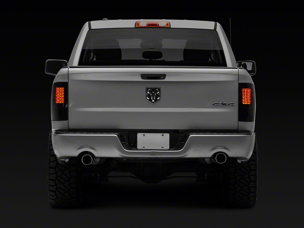 Raxiom Axial Series LED Tail Lights; Black Housing; Smoked Lens (09-18 RAM 1500 w/ Factory Halogen Tail Lights)
