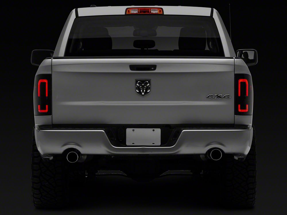 Raxiom Axial Series LED Tail Lights; Black Housing; Smoked Lens (09-18 RAM 1500 w/ Factory Halogen Tail Lights)