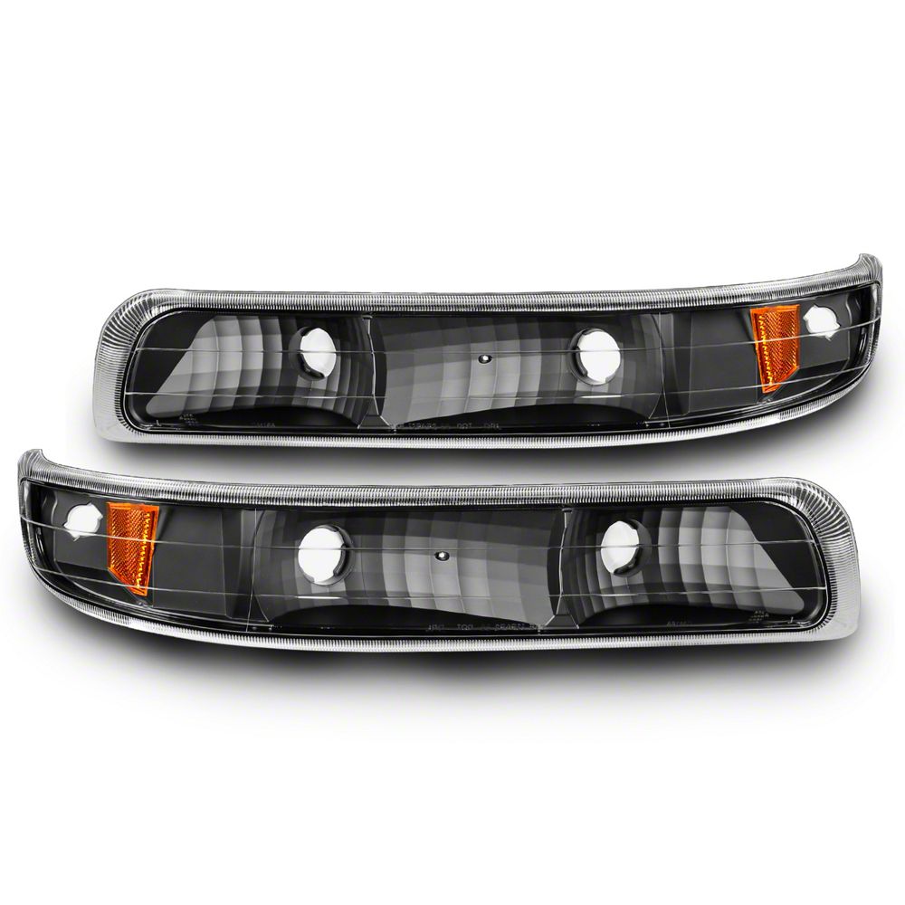 Raxiom Axial Series Euro Turn Signal and Parking Lights; Black (99-01 Silverado 1500)