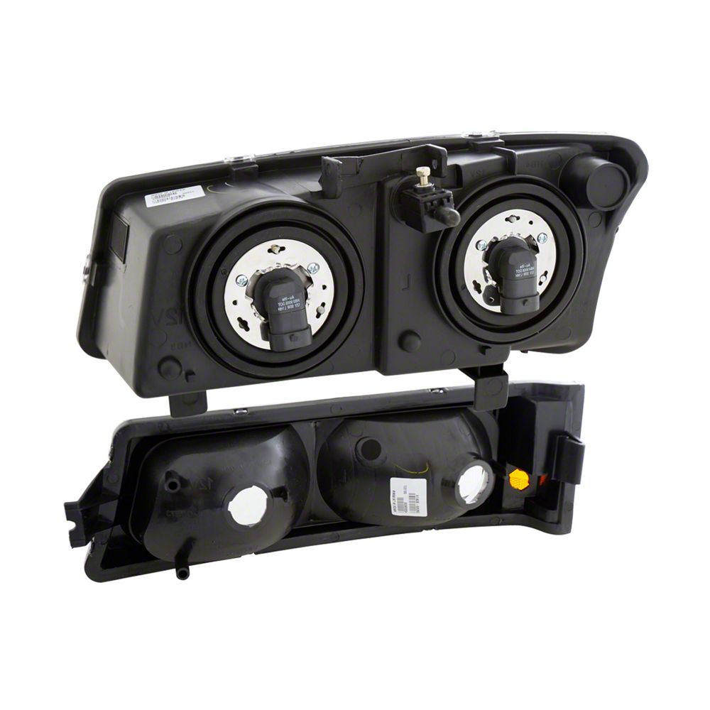 Raxiom Axial Series Euro Headlights; Black Housing; Clear Lens (03-06 Silverado 1500)