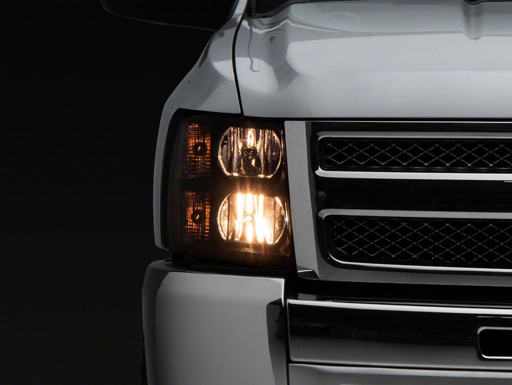 Raxiom Euro Headlights; Black Housing; Clear Lens (07-13 Silverado 1500)