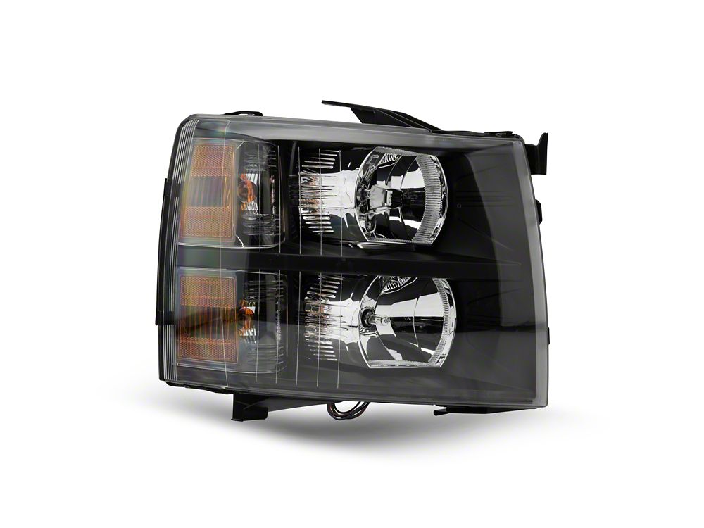 Raxiom Euro Headlights; Black Housing; Clear Lens (07-13 Silverado 1500)