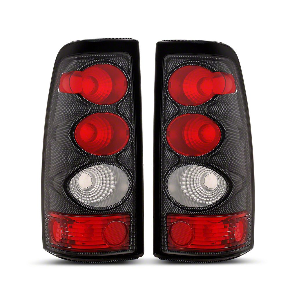 Raxiom Axial Series Tail Lights; Carbon Fiber Housing; Red/Clear Lens (03-06 Silverado 1500 Fleetside)