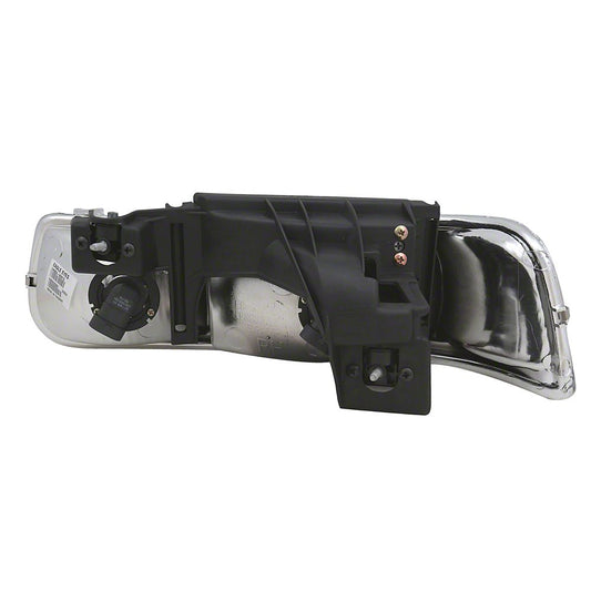 Raxiom Axial Series Euro Headlights; Chrome Housing; Clear Lens (99-02 Silverado 1500)