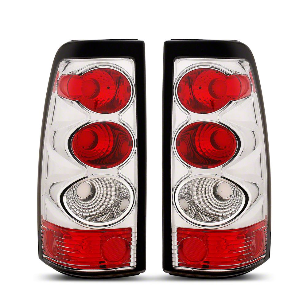 Raxiom Axial Series Tail Lights; Chrome Housing; Red/Clear Lens (03-06 Silverado 1500 Fleetside)