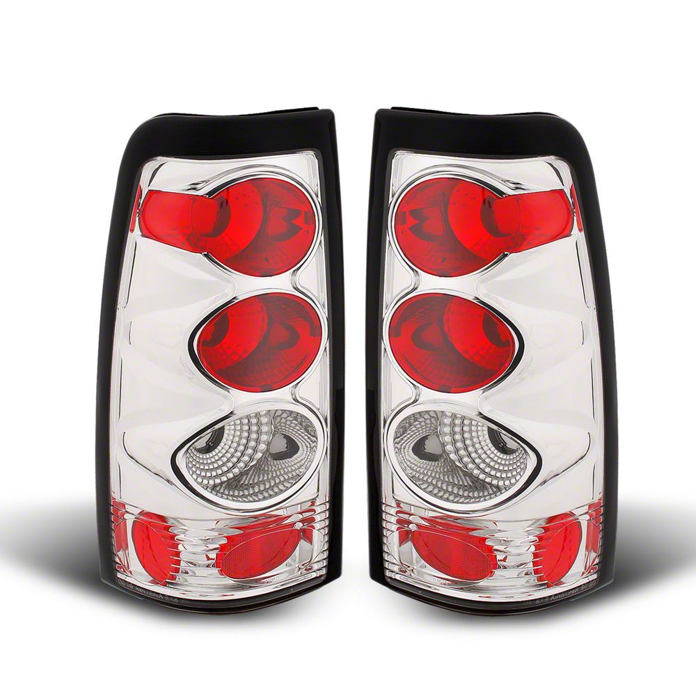 Raxiom Axial Series Tail Lights; Chrome Housing; Red/Clear Lens (99-02 Silverado 1500 Fleetside)