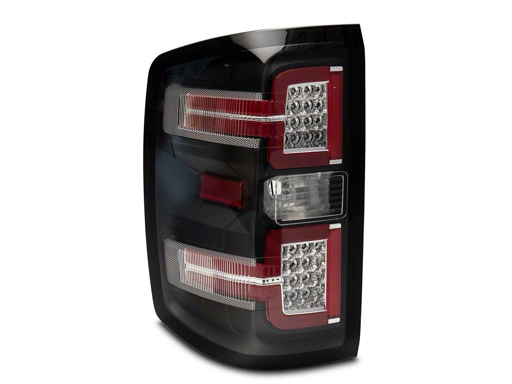 Raxiom LED Tail Lights with Sequential Turn Signals; Black Housing; Clear Lens (14-18 Silverado 1500 w/ Factory Halogen Tail Lights)