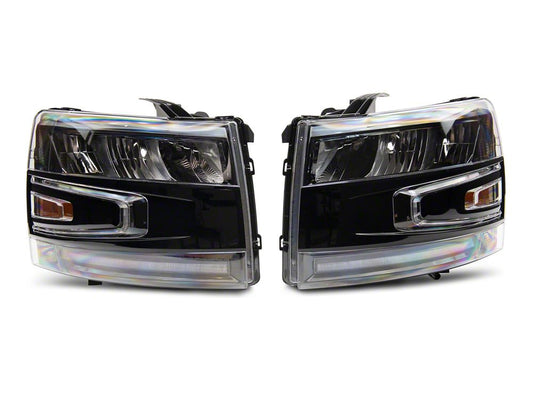Raxiom LED Headlights; Black Housing; Clear Lens (07-13 Silverado 1500)