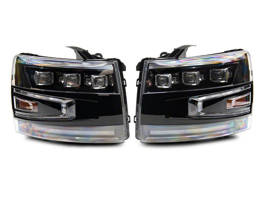 Raxiom LED Projector Headlights; Black Housing; Clear Lens (07-13 Silverado 1500)