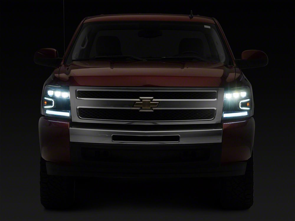 Raxiom LED Projector Headlights; Black Housing; Clear Lens (07-13 Silverado 1500)