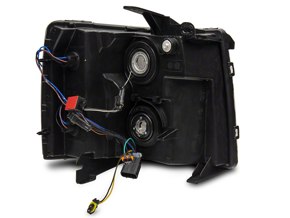 Raxiom Axial Series Headlights with LED Bar; Black Housing; Clear Lens (07-13 Silverado 1500)