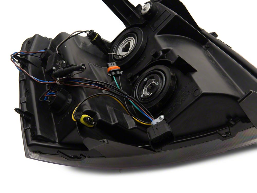 Raxiom Axial Series Headlights with LED Bar; Black Housing; Clear Lens (07-13 Silverado 1500)