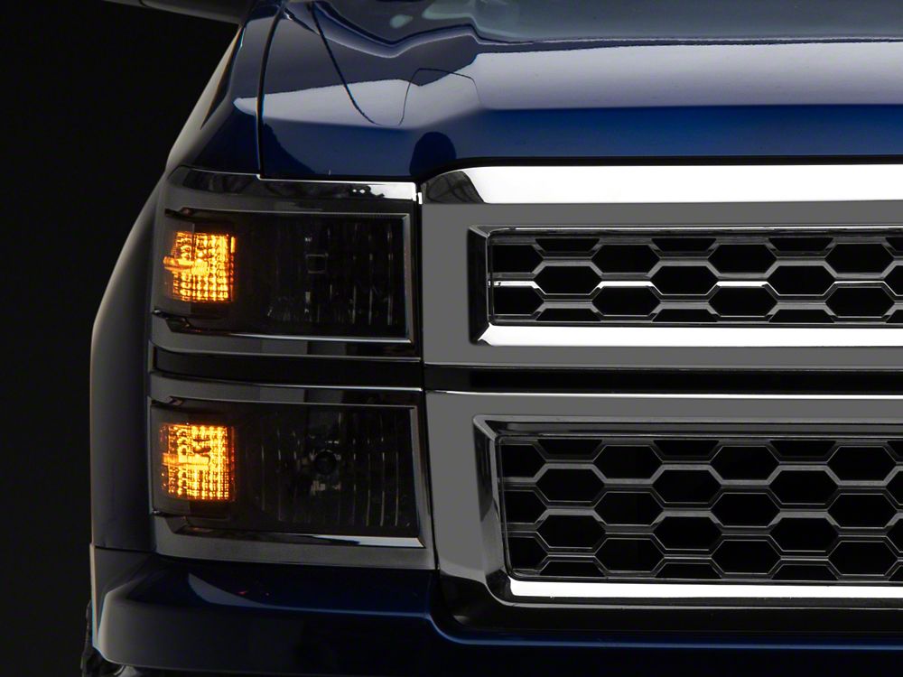 Raxiom OE Style Headlights with Chrome Trim; Black Housing; Clear Lens (14-15 Silverado 1500)