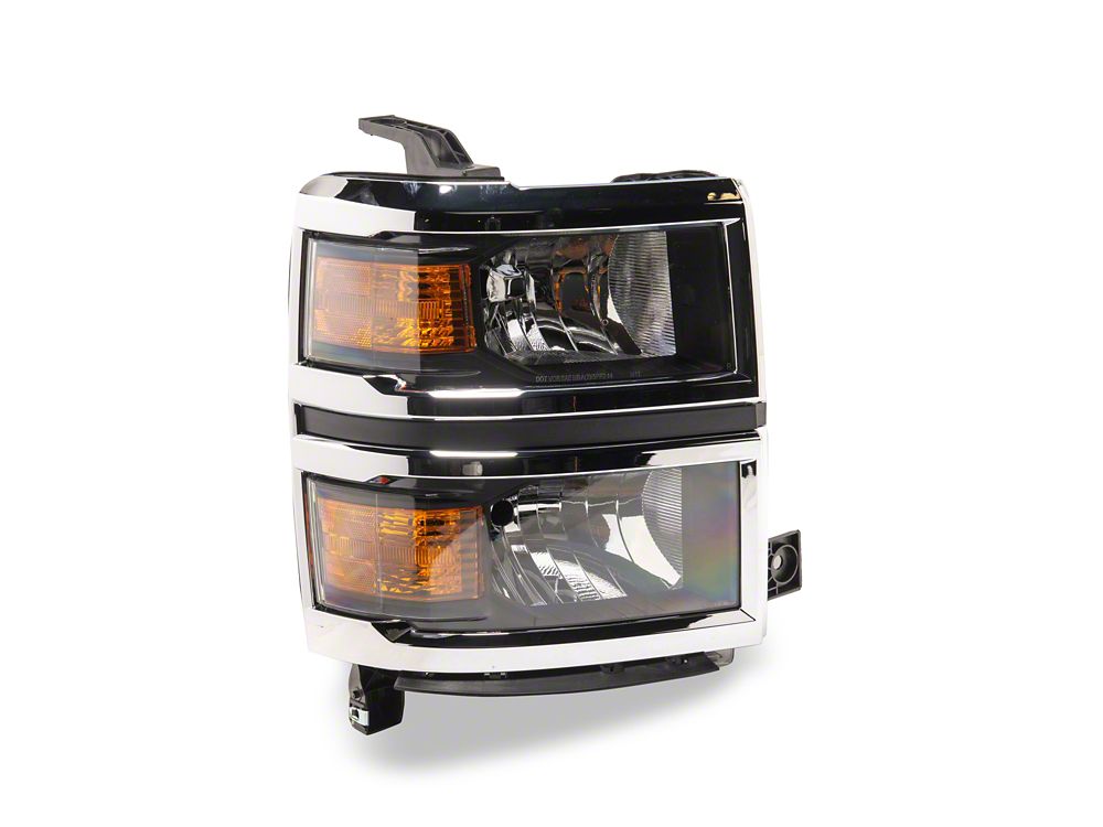 Raxiom OE Style Headlights with Chrome Trim; Black Housing; Clear Lens (14-15 Silverado 1500)
