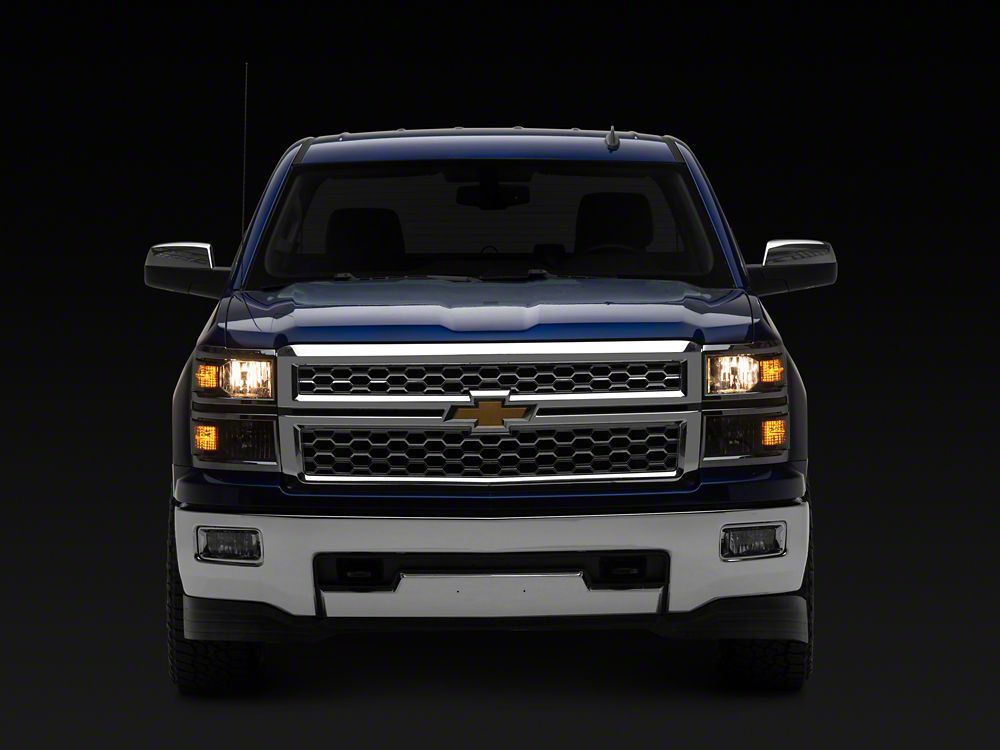 Raxiom OE Style Headlights with Chrome Trim; Black Housing; Clear Lens (14-15 Silverado 1500)
