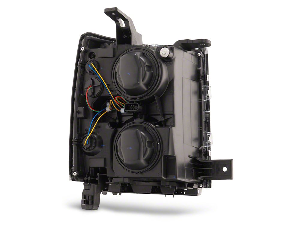 Raxiom OE Style Projector Headlights with Chrome Trim; Black Housing; Clear Lens (14-15 Silverado 1500)