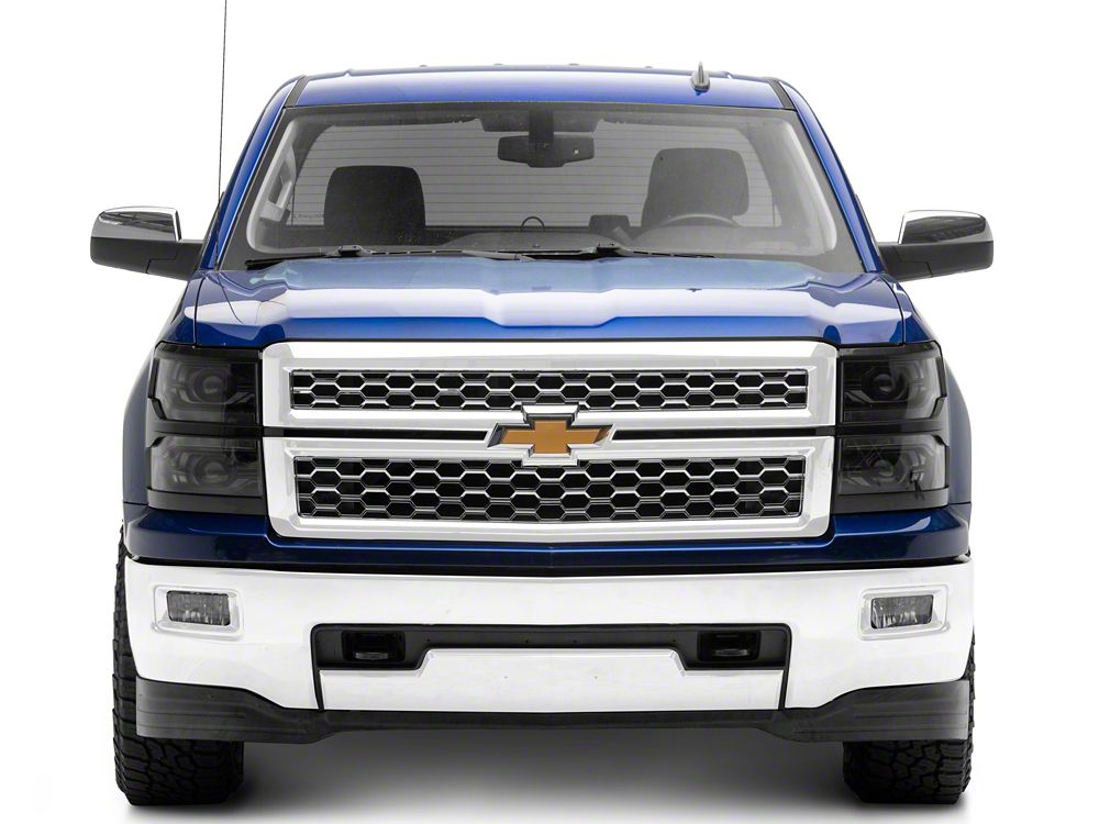 Raxiom CXR Series V2 LED Projector Headlights with Black Trim; Black Housing; Clear Lens (14-15 Silverado 1500)
