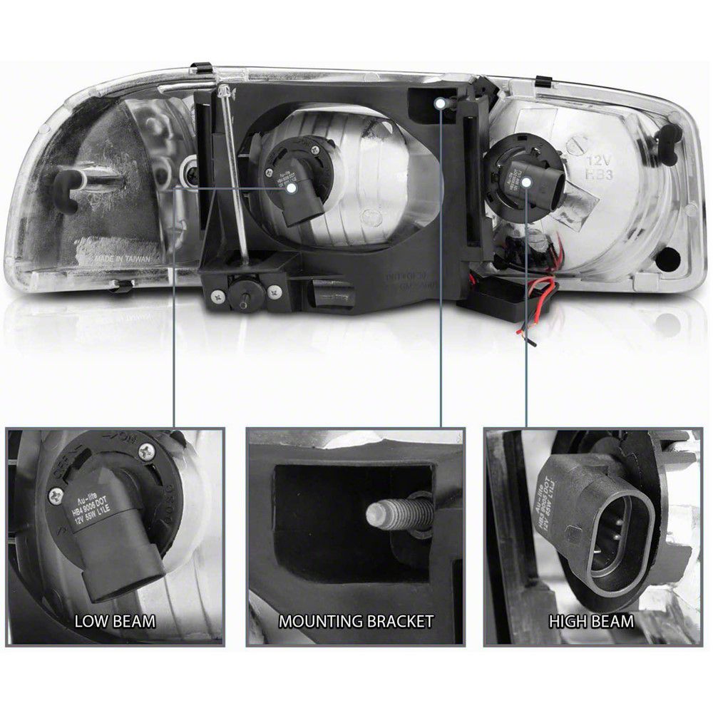 Raxiom Axial Series LED DRL Headlights; Black Housing; Clear Lens (99-06 Sierra 1500)