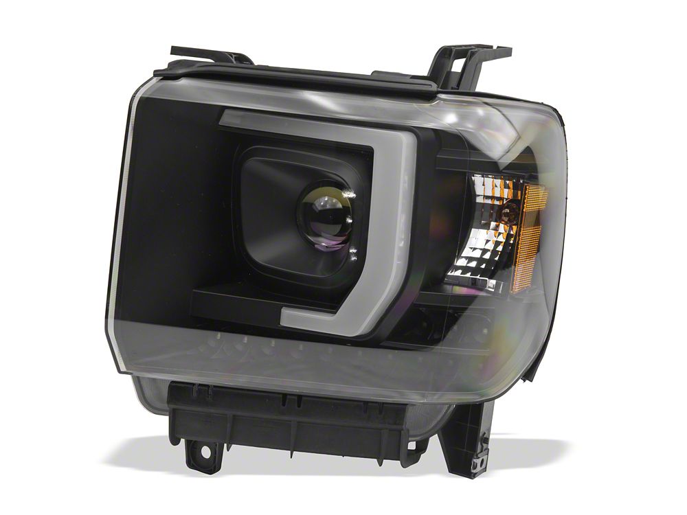 Raxiom Axial Series Projector Headlights; Black Housing; Clear Lens (14-15 Sierra 1500 w/ Factory Halogen Headlights)