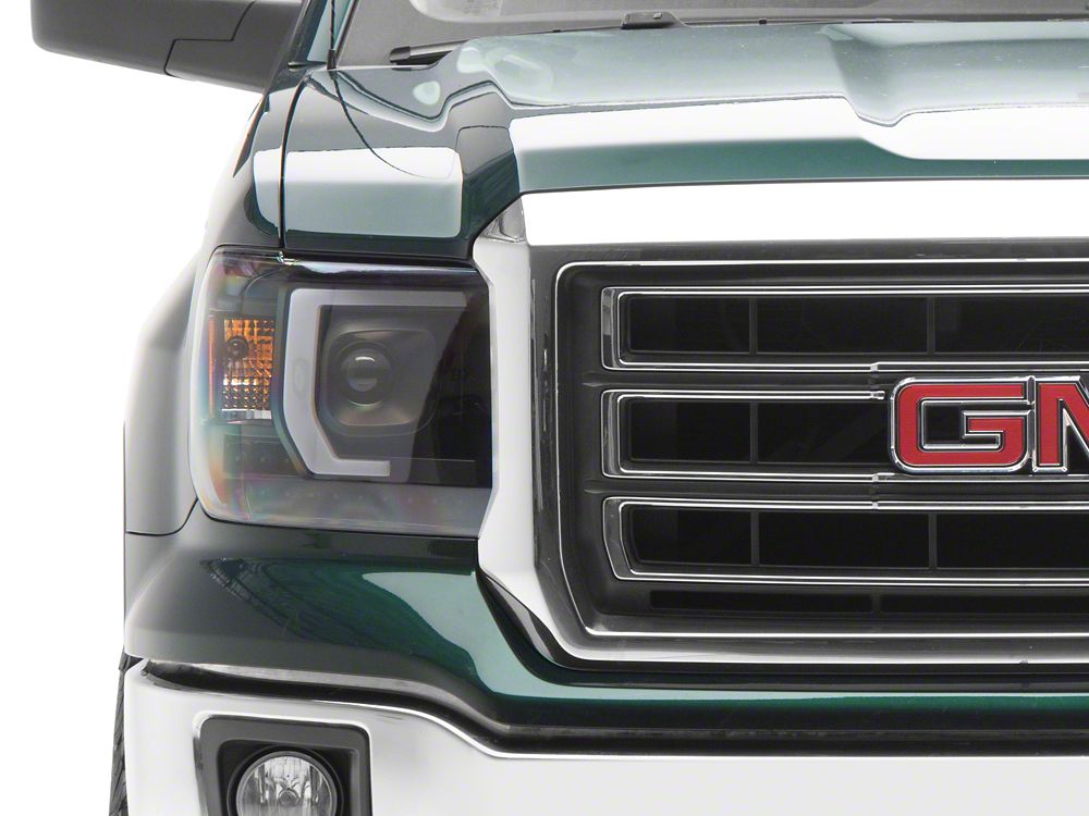 Raxiom Axial Series Projector Headlights; Black Housing; Clear Lens (14-15 Sierra 1500 w/ Factory Halogen Headlights)
