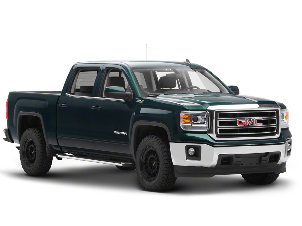 Raxiom LED DRL Bar Factory Style Headlights; Chrome Housing; Clear Lens (14-18 Sierra 1500 w/ Factory Halogen Headlights)
