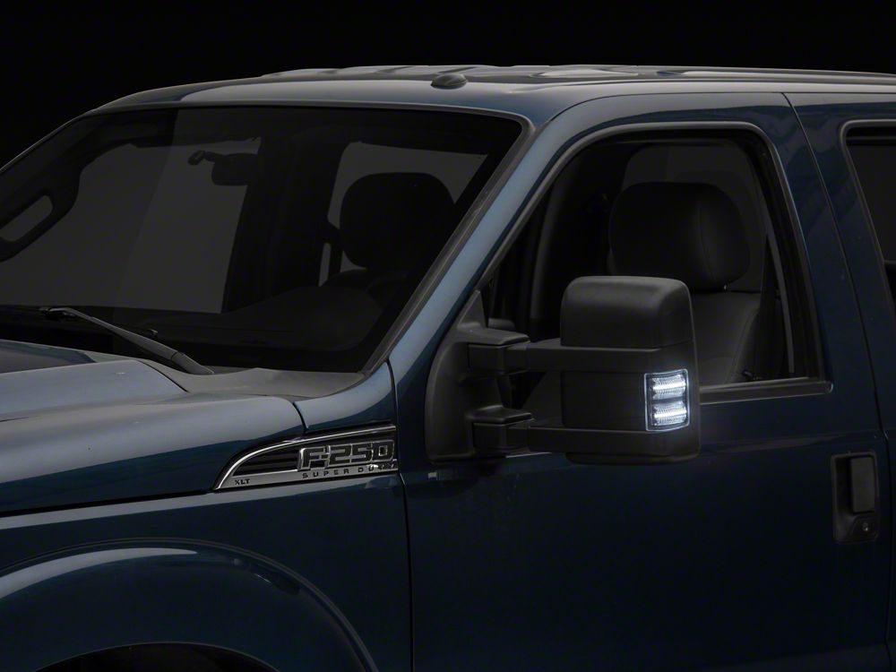 Raxiom Axial Series LED Sequential Switchback Side Mirror Marker Lamps; Clear (11-16 F-250 Super Duty)