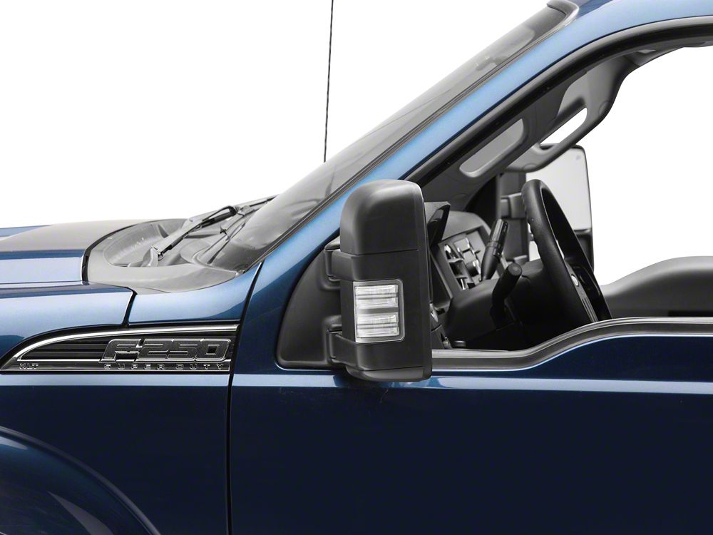 Raxiom Axial Series LED Sequential Switchback Side Mirror Marker Lamps; Clear (11-16 F-250 Super Duty)