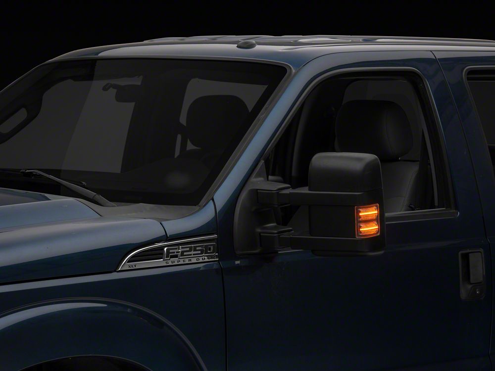 Raxiom Axial Series LED Sequential Switchback Side Mirror Marker Lamps; Clear (11-16 F-250 Super Duty)
