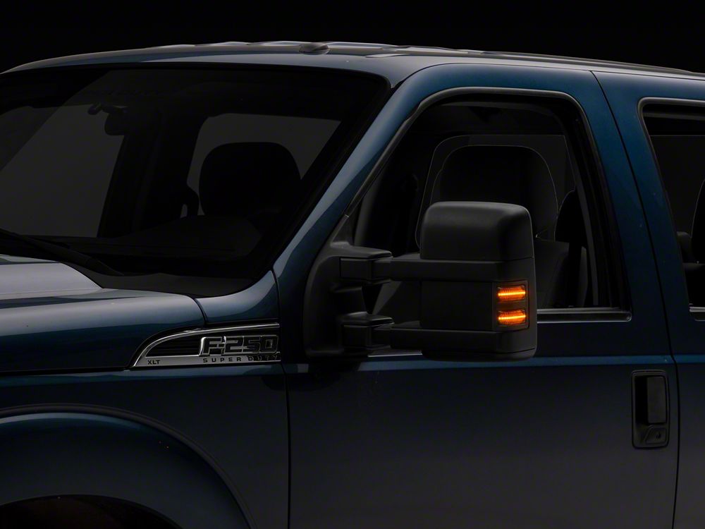 Raxiom Axial Series LED Sequential Switchback Side Mirror Marker Lamps; Smoked (11-16 F-250 Super Duty)