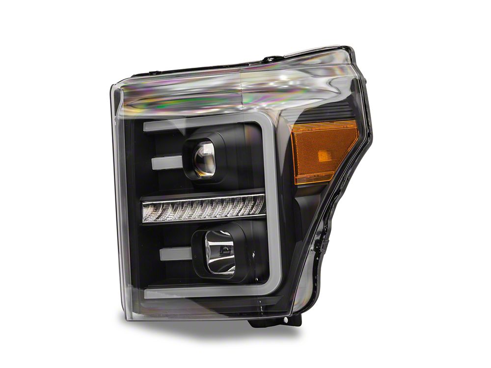 Raxiom LED Projector Headlights with Switchback Turn Signals; Black Housing; Clear Lens (11-16 F-250 Super Duty)