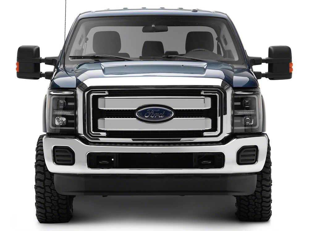 Raxiom LED Projector Headlights with Switchback Turn Signals; Black Housing; Clear Lens (11-16 F-250 Super Duty)