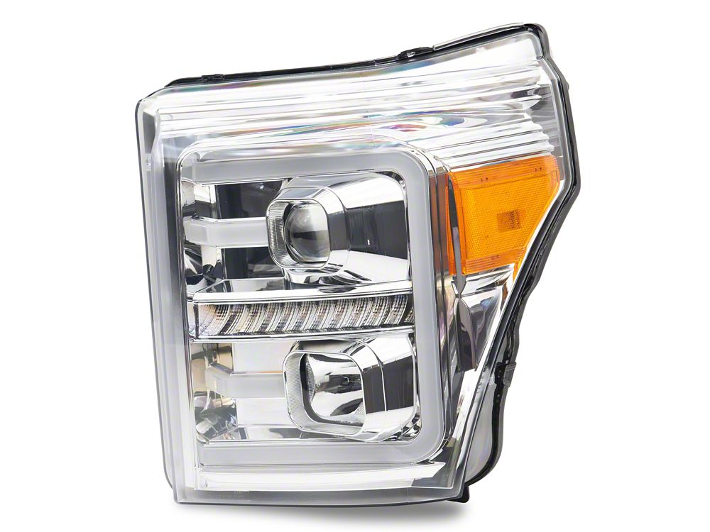 Raxiom LED Projector Headlights with Switchback Turn Signals; Chrome Housing; Clear Lens (11-16 F-250 Super Duty)