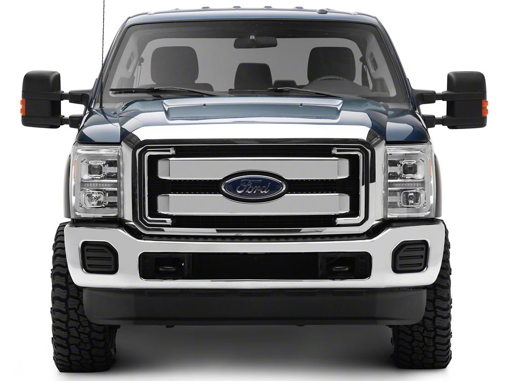 Raxiom LED Projector Headlights with Switchback Turn Signals; Chrome Housing; Clear Lens (11-16 F-250 Super Duty)