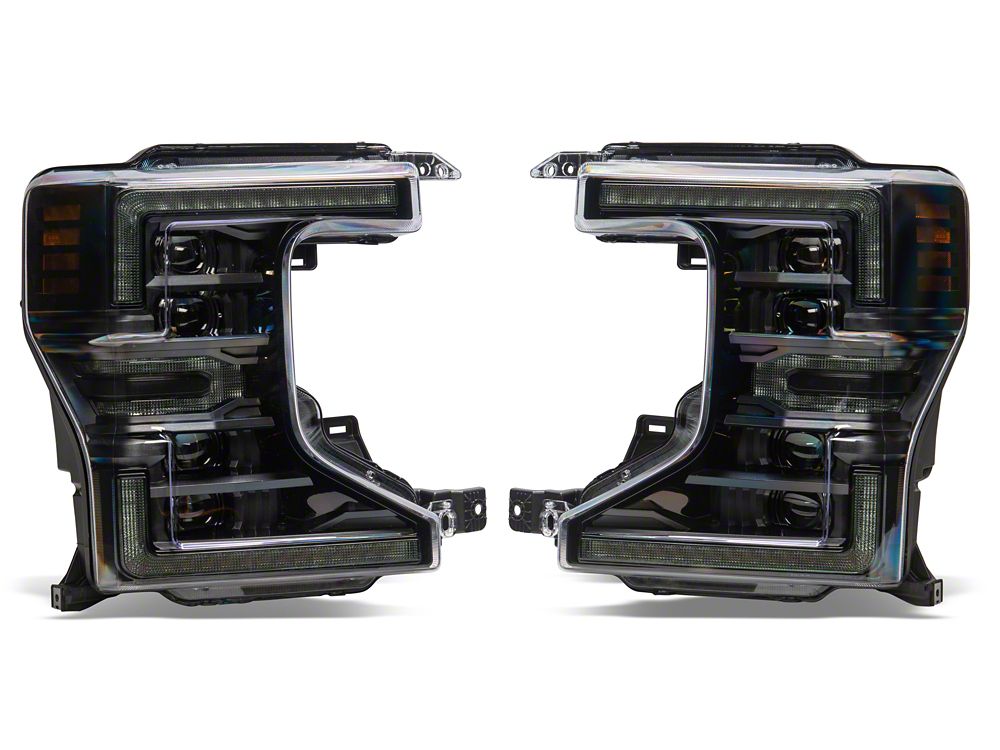 Raxiom CXR Series LED Headlights with Amber DRL; Black Housing; Clear Lens (20-22 F-250 Super Duty w/ Factory Halogen Headlights)