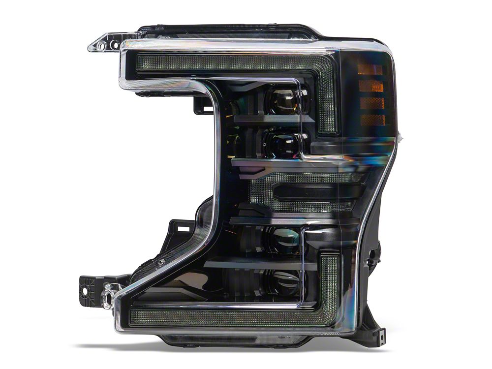 Raxiom CXR Series LED Headlights with Amber DRL; Black Housing; Clear Lens (20-22 F-250 Super Duty w/ Factory Halogen Headlights)
