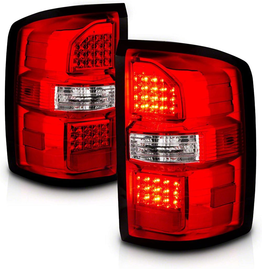 Raxiom Axial Series LED Tail Lights; Black Housing; Red Lens (15-19 Sierra 3500 HD SRW w/ Factory Halogen Tail Lights)