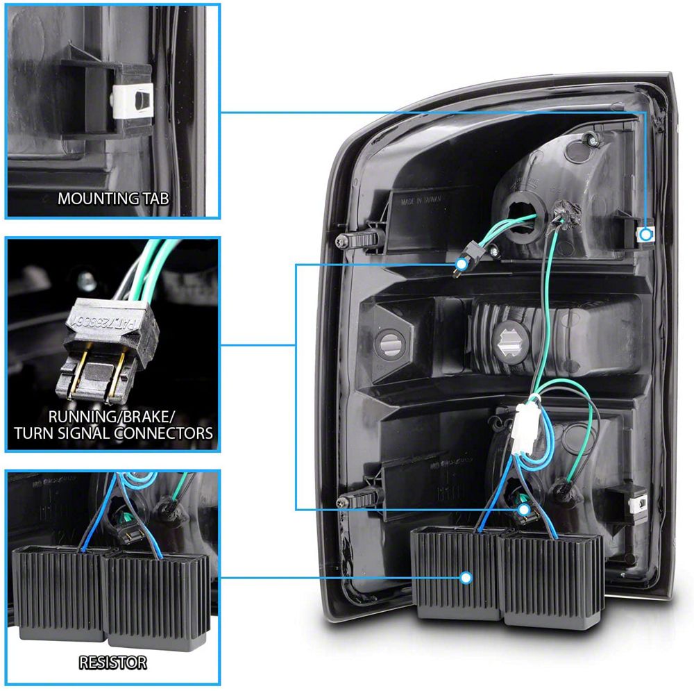 Raxiom Axial Series LED Tail Lights; Black Housing; Red Lens (15-19 Sierra 3500 HD SRW w/ Factory Halogen Tail Lights)