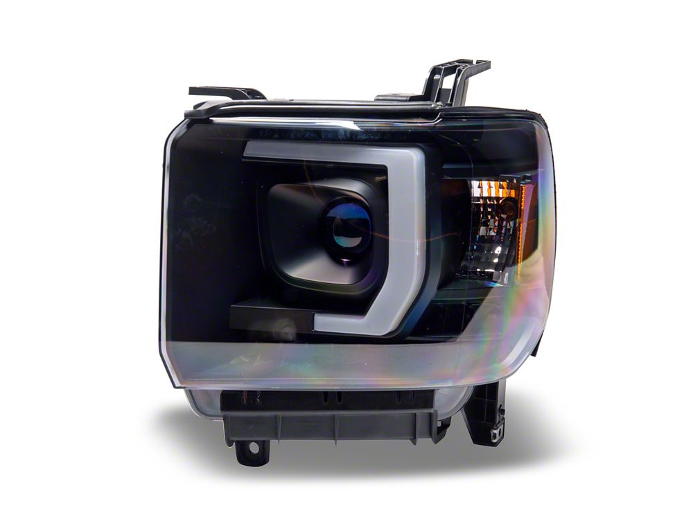 Raxiom Axial Series Projector Headlights; Black Housing; Clear Lens (15-16 Sierra 3500 HD w/ Factory Halogen Headlights)