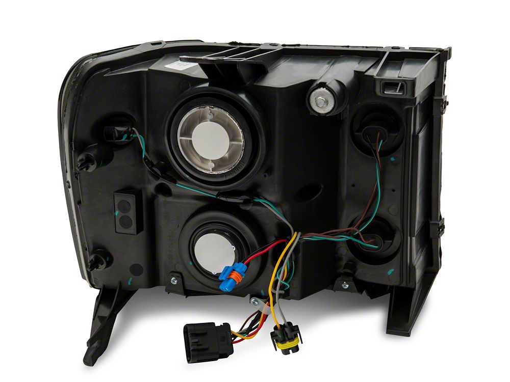 Raxiom Axial Series OEM Style Replacement Headlights; Chrome Housing; Smoked Lens (07-14 Sierra 3500 HD)