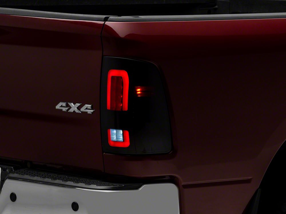 Raxiom Axial Series LED Tail Lights; Black Housing; Smoked Lens (10-18 RAM 3500 w/ Factory Halogen Tail Lights)