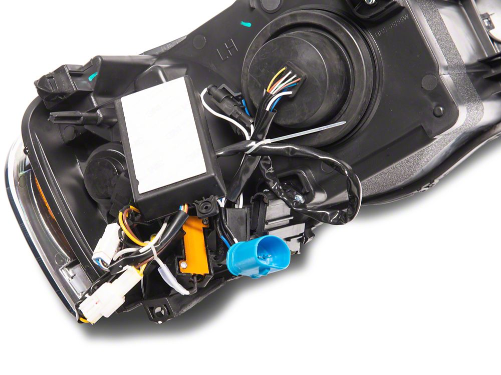 Raxiom Axial Series Proejctor Headlights with Sequential LED Bar; Black Housing; Clear Lens (03-05 RAM 3500)