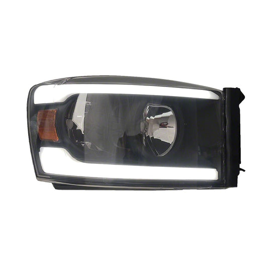 Raxiom Axial Series Headlights with LED Bar; Black Housing; Clear Lens (06-09 RAM 2500)