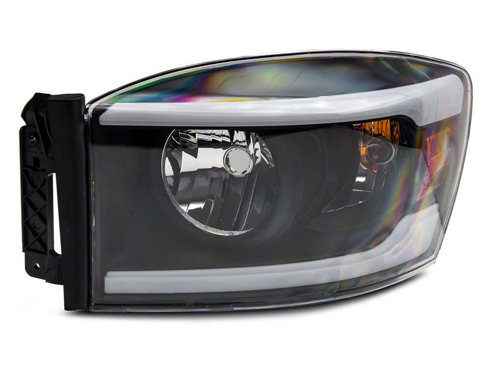 Raxiom Axial Series Headlights with Sequential LED Bar; Black Housing; Clear Lens (06-09 RAM 3500)