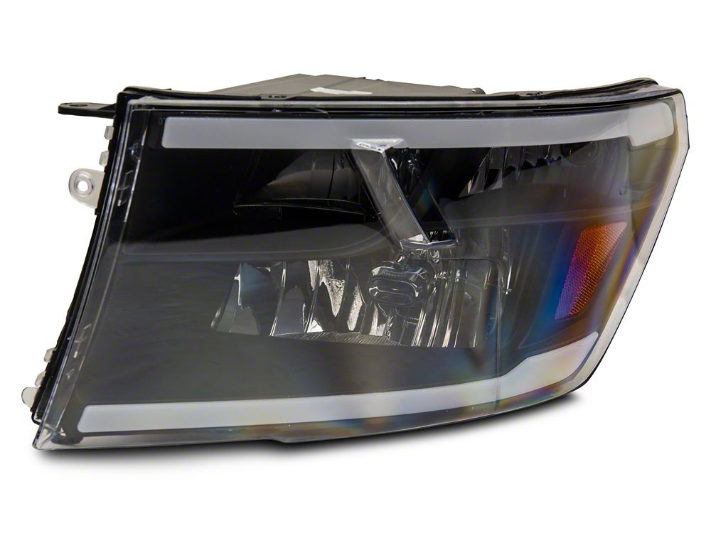 Raxiom Axial Series Headlights with LED Bar; Black Housing; Clear Lens (10-18 RAM 3500 w/ Factory Halogen Non-Projector Headlights)