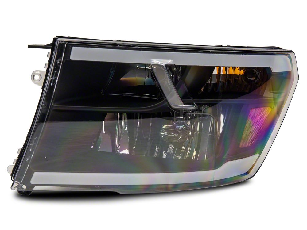 Raxiom Axial Series Headlights with Sequential LED Bar; Black Housing; Clear Lens (10-18 RAM 3500 w/ Factory Halogen Non-Projector Headlights)