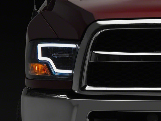 Raxiom Axial Series LED Headlights; Black Housing; Clear Lens (10-18 RAM 3500 w/ Factory Halogen Non-Projector Headlights)