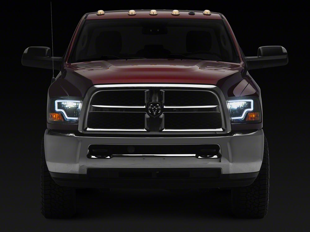 Raxiom Axial Series LED Headlights; Black Housing; Clear Lens (10-18 RAM 3500 w/ Factory Halogen Non-Projector Headlights)